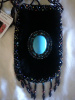 Black smart phone holder w/ turquoise stone 